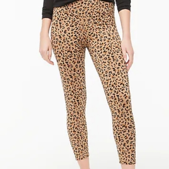 J Crew Leopard Cropped Everyday Leggings Size XL - Picture 2 of 6